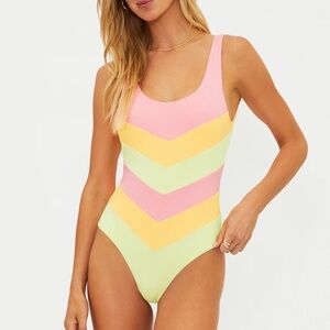 NWT Cinthia One Piece Sorbet Chevron One Piece Swimsuit
